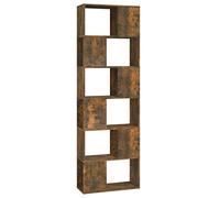 vidaXL Estantería divisoria librería – Mueble de almacenamiento para sala y oficina, Roble Ahumado
