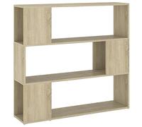 vidaXL Estantería Divisor de Espacios Armario Estante Separador Partición Pantalla de Privacidad Mueble Librería Contrachapada Sonoma 100x24x94 cm