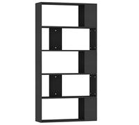 vidaXL Estantería/Divisor de Espacios Contrachapada Negra 80x24x159cm Mobiliario Elegante Robusta Duradera Amplio Espacio Almacenamiento