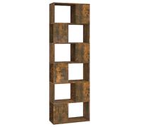 vidaXL Estantería/Divisor de Espacios Librería Mueble Compartimento Almacenamiento Sala de Estar Oficina Biblioteca Color Roble Ahumado