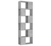 vidaXL Estantería Divisor Espacio Armario Estante Separador Partición Pantalla de Privacidad Mueble Librería Contrachapada Gris Hormigón 60x24x186cm