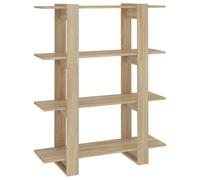 vidaXL Estantería/Divisor Espacios Armario Estante Separador Partición Pantalla de Privacidad Mueble Librería Color Roble Sonoma 100x30x123,5 cm