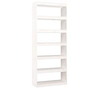 vidaXL Estantería/Divisor Espacios Madera Pino Blanco 80x30x199,5 cm