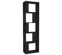 vidaXL Estantería/Divisor Espacio Contrachapada Negra Brillo 45x24x159cm Hogar Diseño Elegante Moderno Robusta Duradera Amplio Espacio Almacenamiento