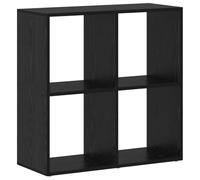 vidaXL Estantería en Negro y Roble, de Madera elaborada, Mide 69.5 x 29 x 69.5 cm. Diseño Moderno con estantes en Cubo y Acabado Mate. Ofrece Amplio Espacio de Almacenamiento y se Puede Montar de Man
