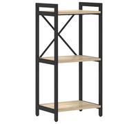 vidaXL Estantería en Roble Sonoma con Marco de Acero Negro, Mide 40 x 30 x 83 cm. Es un Estante Independiente con Patas Ajustables, combina Madera Industrial y Metal en un Estilo Moderno. Ofrece Much