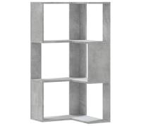 vidaXL Estantería Esquina 3 Niveles Madera Gris hormigón 50x50x102 cm, estantería de Esquina, Vitrina de Esquina, Armario de Esquina