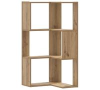 vidaXL Estantería Esquina 3 Niveles Madera Roble Artisan 50x50x102 cm, estantería de Esquina, Vitrina de Esquina, Armario de Esquina
