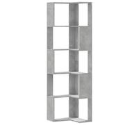 vidaXL Estantería Esquina 5 Niveles Madera Gris hormigón 50x50x179 cm, estantería de Esquina, Vitrina de Esquina, Armario de Esquina