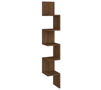 vidaXL Estantería Esquina Pared Repisa Flotante Balda Salón Sala de Estar Estudio Exhibición Colgante Decoración Madera Roble Marrón 20x20x127,5 cm