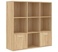 vidaXL Estantería Estante de Libros Librería Mueble Archivador de Oficina de Almacenamiento para Salón Dormitorio de Contrachapada Color Roble Sonoma