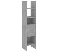 vidaXL Estantería Estantes Estudio Salón Decoración Libros Librería Librero Biblioteca Alacena Armario de Contrachapada Gris Hormigón 40x35x180 cm