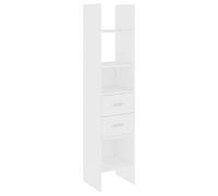 vidaXL Estantería Estantes Estudio Salón Decoración Libros Librería Librero Biblioteca Alacena Armario de Madera Contrachapada Blanco 40x35x180 cm
