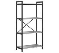 vidaXL Estantería Grey Sonoma 60 x 30 x 118 cm, con Almacenamiento en Varios Niveles, Hecha de Madera ingenierada y Marco de Metal Negro. Tiene pies Ajustables y es Solo para Interiores, con un estil
