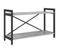 vidaXL Estantería Grey Sonoma 80 x 30 x 48.5 cm, con Marco de Metal, estantes de Madera técnica, Patas Ajustables, Estructura Cruzada, Ofrece Mucho Espacio de Almacenamiento, diseño Industrial en neg