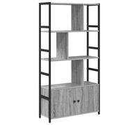 vidaXL Estantería Gris Sonoma con diseño Industrial, Hecha de Madera de ingeniería y Acero. Medidas: 80 x 30 x 155.5 cm. Cuenta con Patas Ajustables y estantes en Distintos Niveles, Ideal para un amp