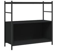 vidaXL Estantería Hierro y Madera de ingeniería Negro 80x30x78,5 cm