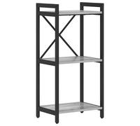 vidaXL Estantería Independiente en Gris Sonoma, 40 x 30 x 83 cm. con estantes a Varios Niveles, Marco de Acero y Patas Ajustables. Ideal para Uso en Interiores, Tiene un diseño de Estructura Cruzada,
