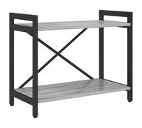 vidaXL Estantería Independiente en Gris Sonoma, Hecha de contrachapado y Acero, con Medidas de 60 x 30 x 48.5 cm. Tiene un diseño Industrial, Patas Ajustables y estantes en Diferentes Niveles, ofreci