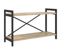 vidaXL Estantería Industrial de, Ajustable, con Marco de Metal Negro y Madera de ingeniería en Roble Sonoma. Mide 80 x 30 x 48.5 cm. Es una librería Interior con diseño de Estructura Cruzada. Requier