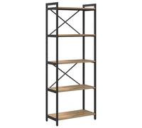 vidaXL Estantería Industrial de en Roble Artesanal con Estructura de Metal de 60 x 30 x 153 cm. Tiene estantes en Niveles, pies Ajustables, y es una Buena opción para Almacenamiento en Interiores. Es