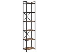 vidaXL Estantería Industrial de Roble Ahumado 40 x 30 x 188 cm, Madera técnica y Acero, estantes en Niveles con pies Ajustables, para Uso en Interiores, diseño Moderno, Amplio Espacio de almacenamien