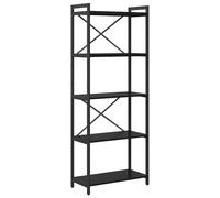 vidaXL Estantería Industrial de Roble Negro de 60 x 30 x 153 cm, Hecha de Madera ingenierada y Acero. Tiene estantes Ajustables, Mucho Espacio de Almacenamiento, con una Estructura Cruzada. Ideal par