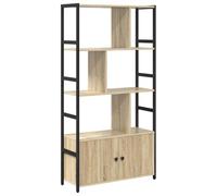vidaXL Estantería Industrial de Roble Sonoma en Madera contrachapada y Acero, 80 x 30 x 155.5 cm. Estante en Niveles con Patas Ajustables, una solución de Almacenamiento Independiente para el salón,