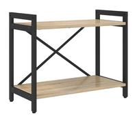 vidaXL Estantería Industrial de Varios Niveles en Roble Sonoma, 60 x 30 x 48.5 cm. Hecha de Madera ingenierizada, con pies Ajustables. Ideal para Almacenamiento Amplio. Estructura Negra, librero Mode
