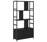 vidaXL Estantería Industrial en Color Roble Negro. Fabricada con Madera ingenierizada y un Marco de Acero. Dimensiones: 80 x 30 x 155.5 cm. Tiene estantes en Niveles y pies Ajustables. Ideal para Uso