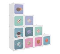 Vidaxl estantería infantil de cubos con 10 compartimentos blanco pp
