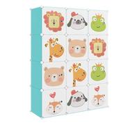 Vidaxl estantería infantil de cubos con 12 compartimentos verde pp