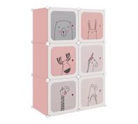 Vidaxl estantería infantil de cubos con 6 compartimentos rosa pp