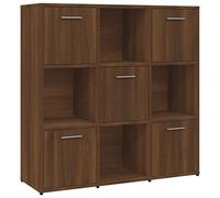 vidaXL Estantería Librería Biblioteca Salón Libros Almacenamiento Armario Mueble Decoración Adorno Madera Contrachapada Roble Marrón