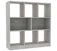 vidaXL Estantería Librería Contrachapada Color Gris Hormigón 97.5x29.5x100cm Diseño Elegante Moderno Robusta Duradera Amplio Espacio Almacenamiento