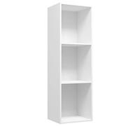 vidaXL Estantería Librería Convertible Mueble TV Estante Libros Vertical 3 Niveles Cubos Compartimentos Televisión Televisor Contrachapada Blanco