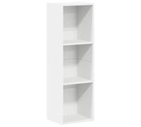 vidaXL Estantería Librería Convertible Mueble TV Estante Libros Vertical 3 Niveles Cubos Compartimentos Televisión Televisor Contrachapada Blanco