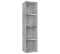 vidaXL Estantería Librería Convertible Mueble TV Estante Libros Vertical 4 Niveles Cubos Módulo Televisión Televisor Contrachapada Color Gris Cemento