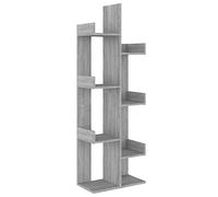 vidaXL Estantería Librería Estante Libros Archivador Biblioteca Almacenamiento Oficina Decoración Madera Contrachapada Gris Sonoma 48x25,5x140 cm