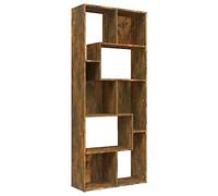 vidaXL Estantería Librería Estante Libros Archivador Biblioteca Almacenamiento Oficina Decoración Madera Contrachapada Color Roble Ahumado 67x24x161cm