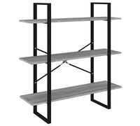 vidaXL Estantería Librería Estante Libros Archivador Biblioteca Almacenamiento Oficina Decoración Madera Contrachapada Gris Sonoma 100x30x105 cm