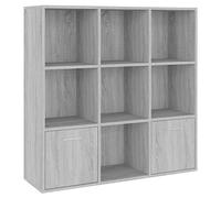 vidaXL Estantería Librería Estante Libros Archivador Biblioteca Almacenamiento Oficina Decoración Muebles Color Gris Sonoma 98x30x98 cm