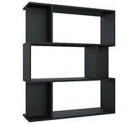 vidaXL Estantería Librería Separador Ambientes Baja Estante Libros Divisor Espacios 3 Niveles 6 Cubos Modulares Grandes y Pequeños Contrachapada Negro