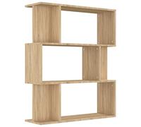 vidaXL Estantería Librería Separador Ambientes Baja Estante Libros Divisor Espacios 3 Niveles 6 Módulos Grandes Pequeños Contrachapada Roble Sonoma