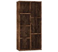 vidaXL Estantería Libros Librerías Armario Sala Salón Almacenaje Estante Biblioteca Almacenamiento Repisa Cajón Color Roble Ahumado