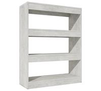 vidaXL Estantería Armario Estante Separador Partición Pantalla de Privacidad Mueble Librería Gris Hormigón 80x30x103 cm Madera Contrachapada