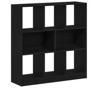 vidaXL Estantería Madera contrachapada Negro Roble 97,5x29,5x100 cm, estantería para Libros, estantería para Libros, Estante de Almacenamiento