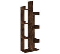 vidaXL Estantería Librería Estante Libros Archivador Biblioteca Almacenamiento Oficina Decoración Madera Contrachapada Roble Ahumado 48x25,5x140 cm