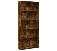 vidaXL Estantería Madera de ingeniería Roble Ahumado 80x24x176 cm, estantería de Libros, librería, Estante de Almacenamiento