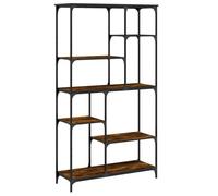 vidaXL Estantería Madera ingeniería Acero Roble Ahumado 99x35,5x176 cm